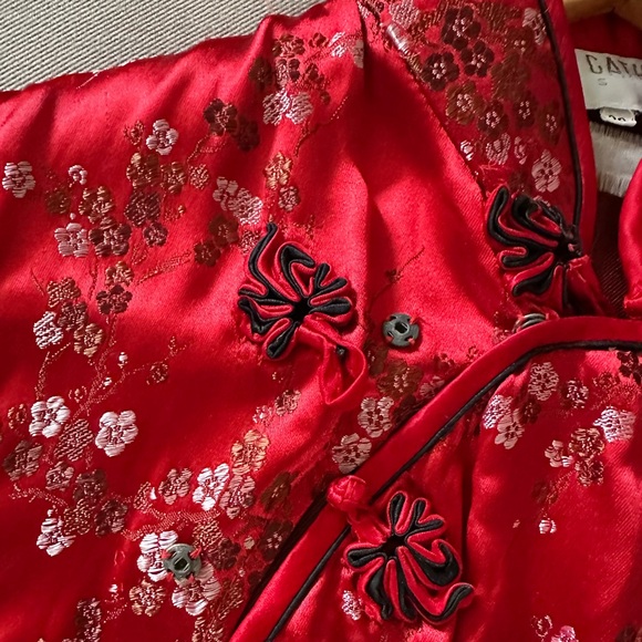 Traditional Mandarin top CATHAYA silk sz 32/sm red vintage beautiful condition - Picture 4 of 10